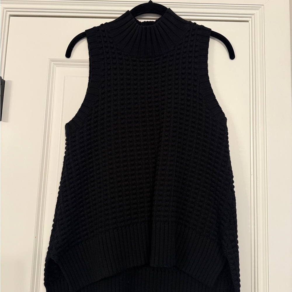 French Connection Black Textured Sweater Tank